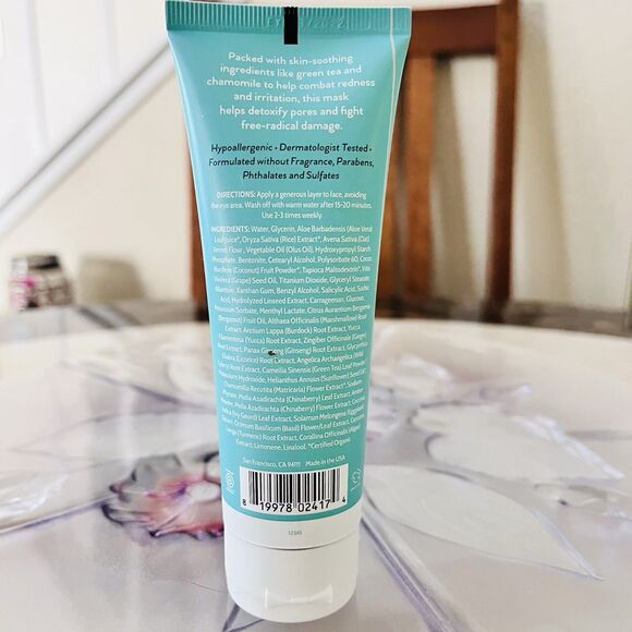 New Rooted Beauty Sensitive Green Tea Mask w/Charmomile and Aloe Vera 25oz USA - Picture 6 of 7